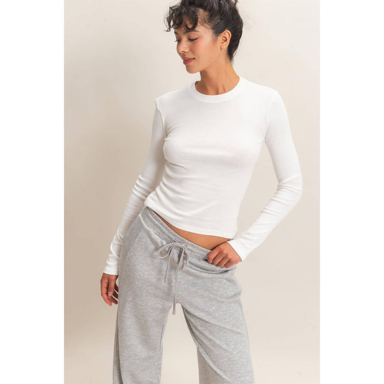 Crew Neck Soft Long Sleeve Top