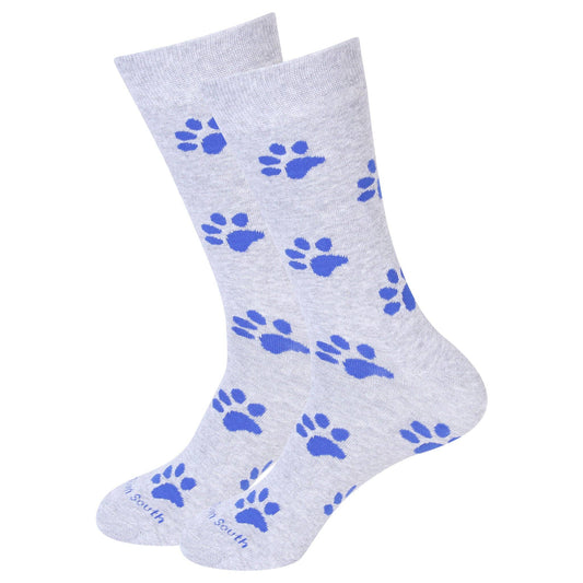 Grey Paw Print Socks