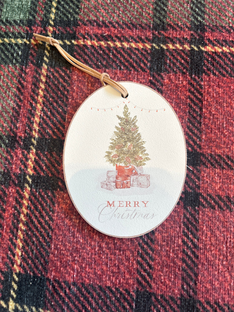 Merry Christmas Pine Tree Ornament