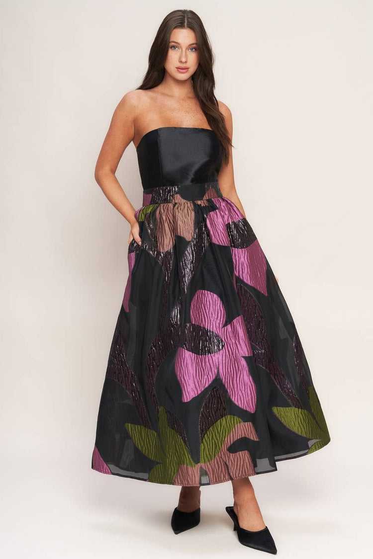 Floral Print Woven Midi Dress