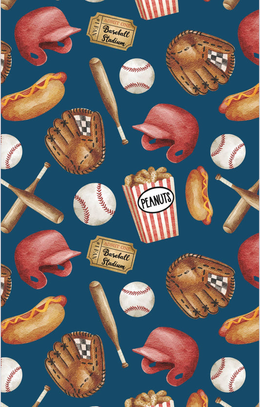 The Ol' Ball Game: Double-Sided Washcloth: Blue / 12x12 in / Washcloth