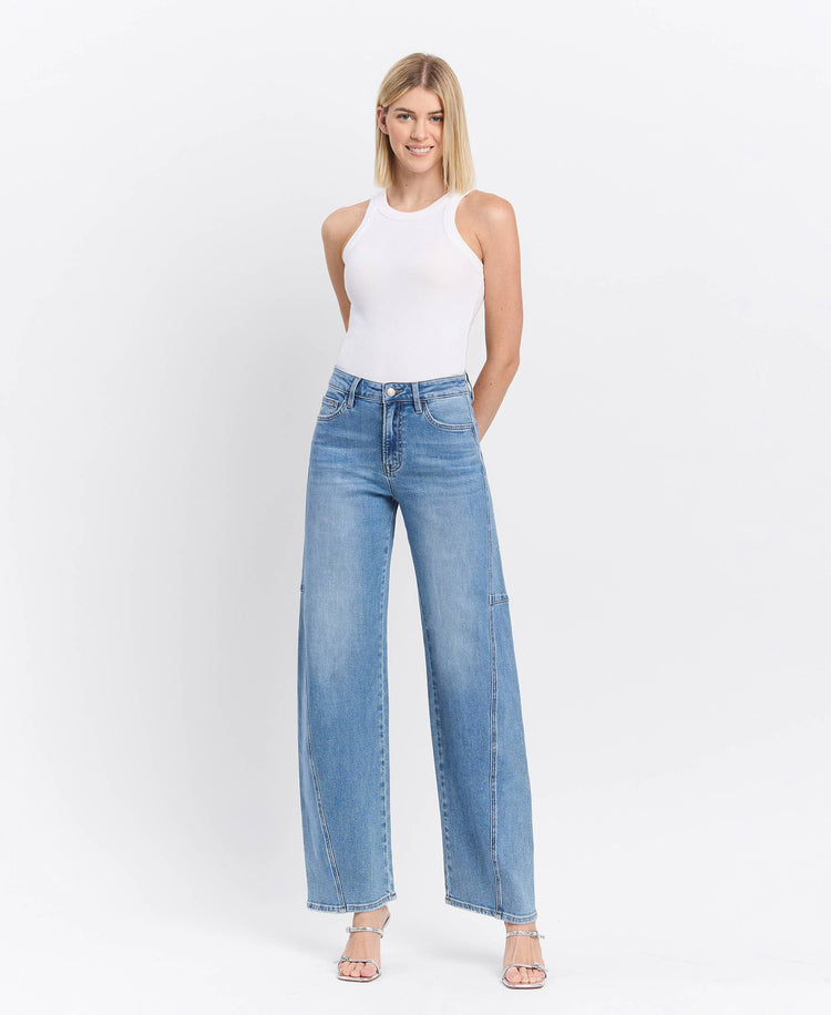 SUPER HIGH RISE WIDE BARREL JEANS