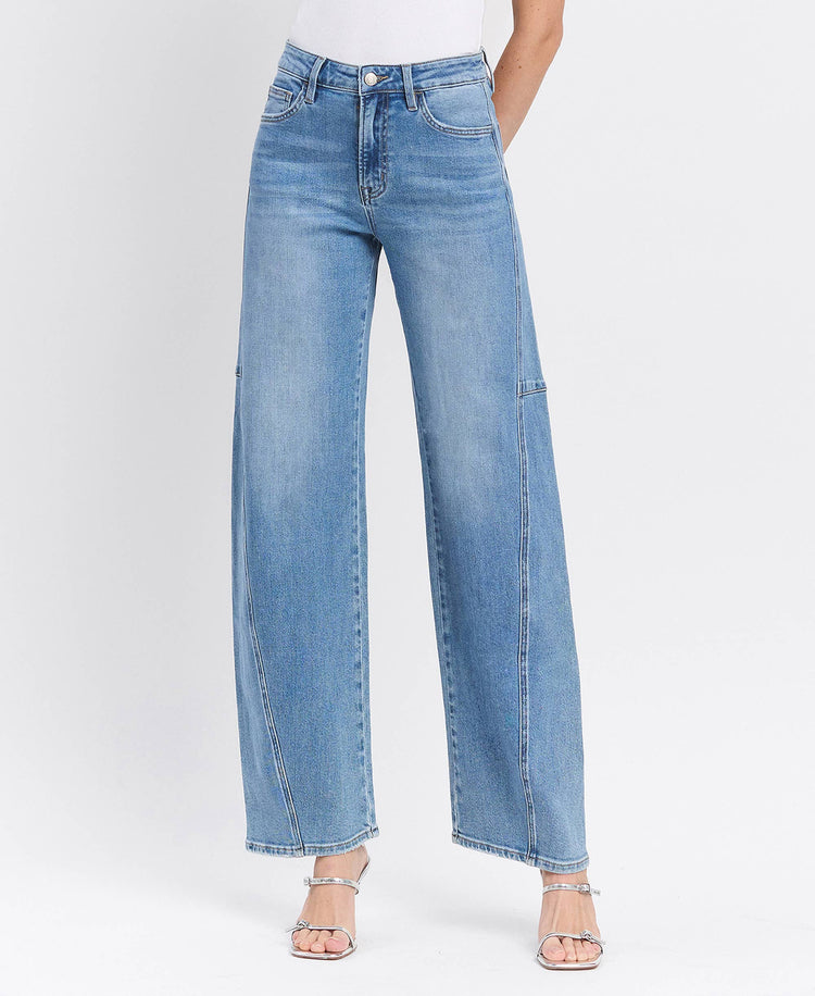 SUPER HIGH RISE WIDE BARREL JEANS