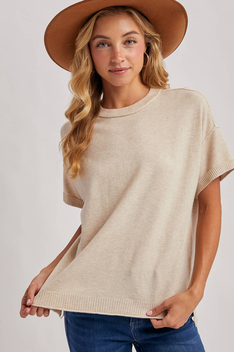 CREW NECK KNIT TEE