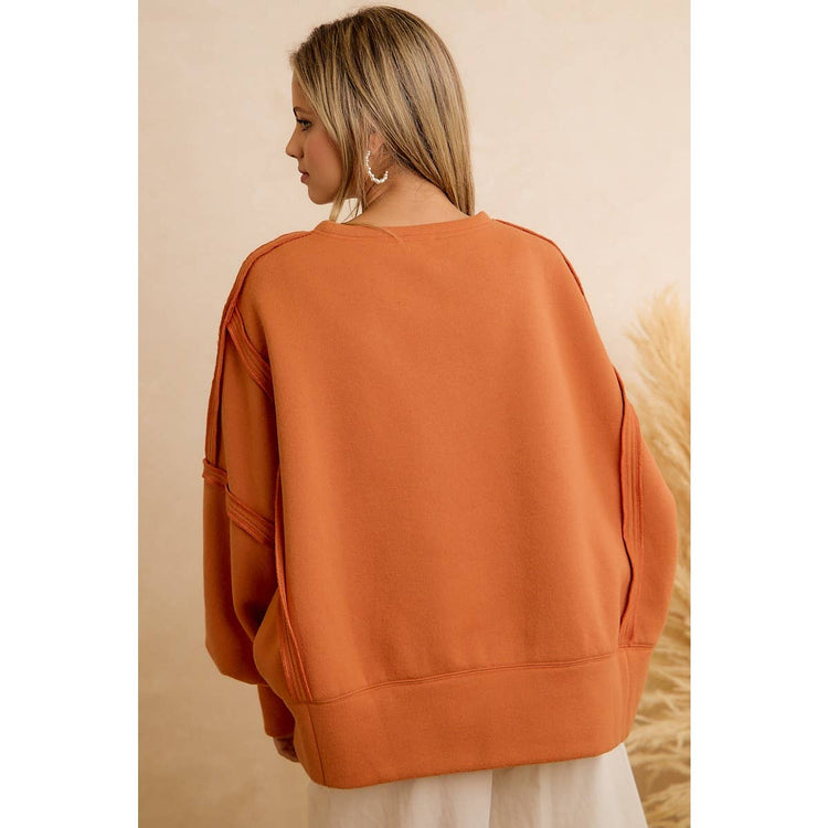 THANKSGIVING OVERSIZED PUMPKIN PATCH PULLOVER SWEATSHIRT
