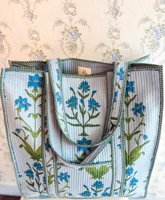 Iris Luxe Quilted Large Tote Bag