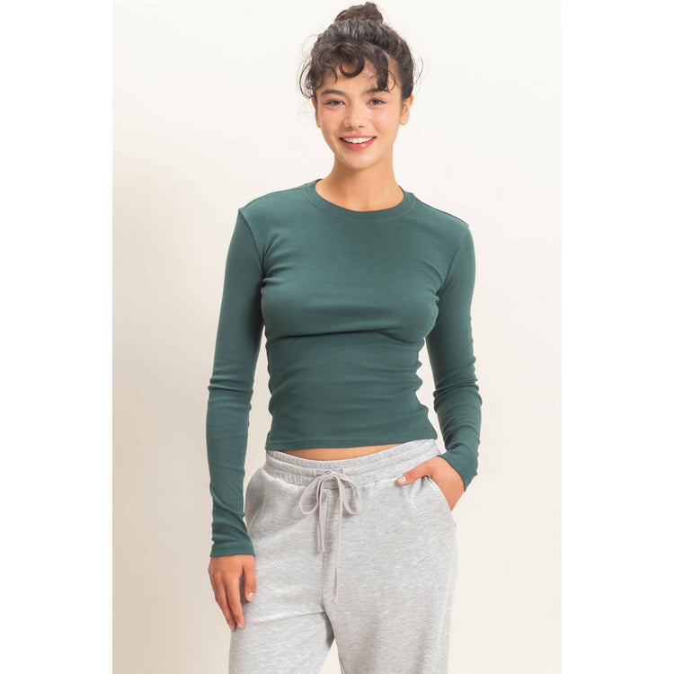 Crew Neck Long Sleeve Top