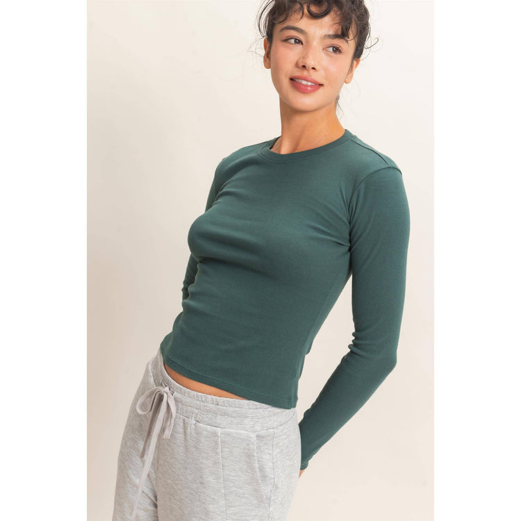 Crew Neck Long Sleeve Top