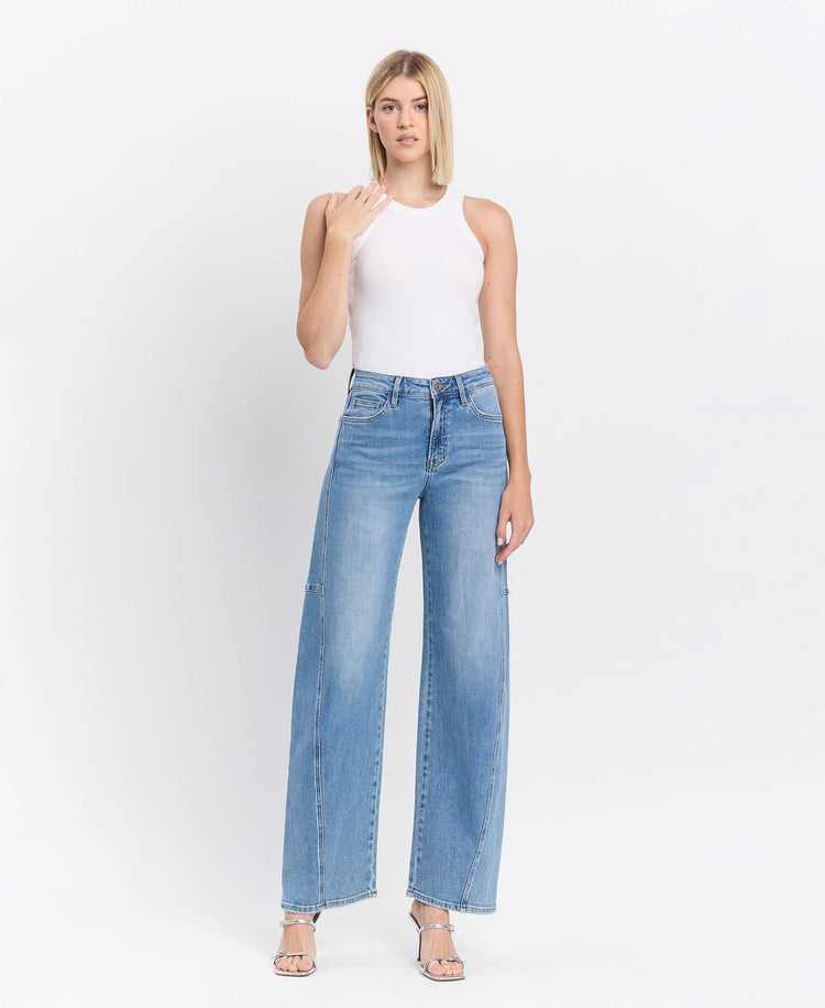 SUPER HIGH RISE WIDE BARREL JEANS