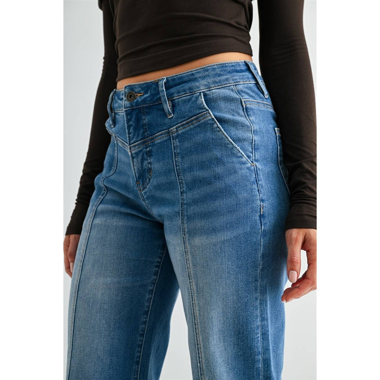 HIGH-RISE WIDE CROP JEANS - TUMMY TUCK