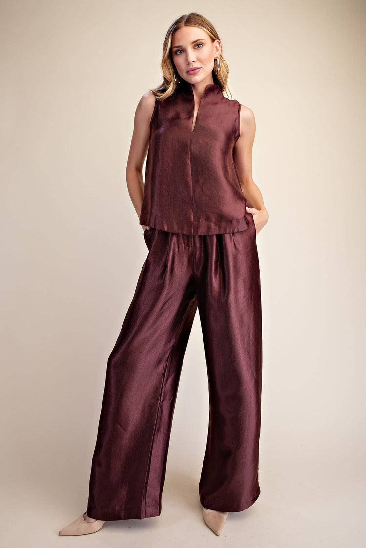 High-Waist Pleated Pants set