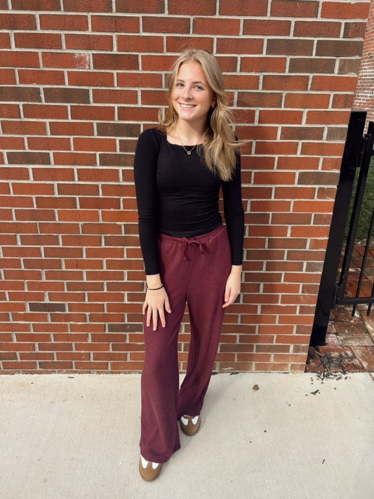 Textured Sweater Pants
