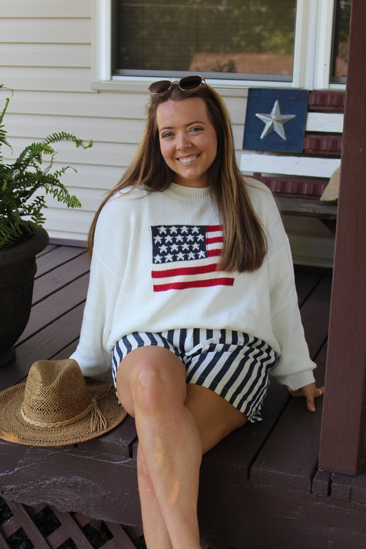 American Flag Knit Sweater