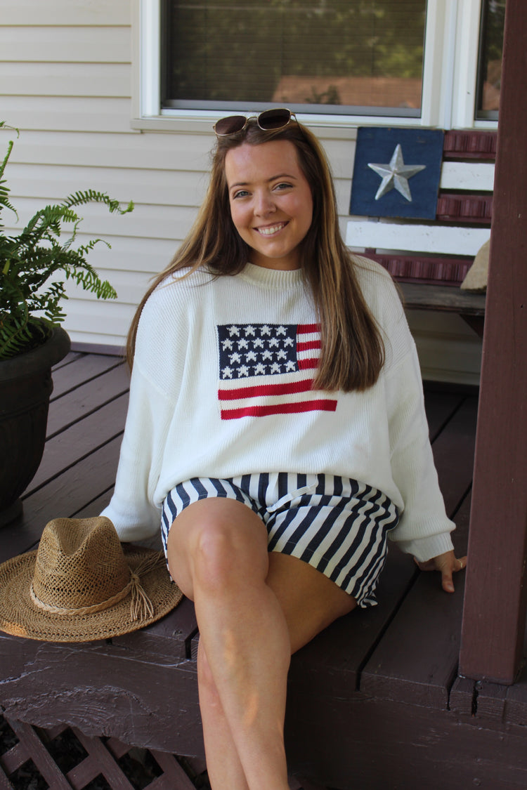American Flag Knit Sweater