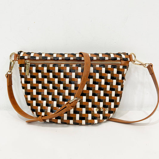 Diagonal Woven Westlyn Bum Bag - Two Tone Browns