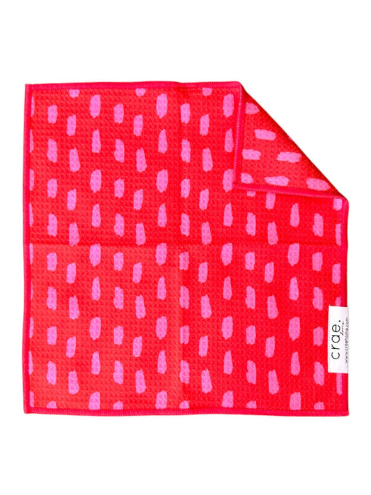 Pinky Paint: Double-Sided Washcloth: Red/Pink / 12x12 in / Washcloth