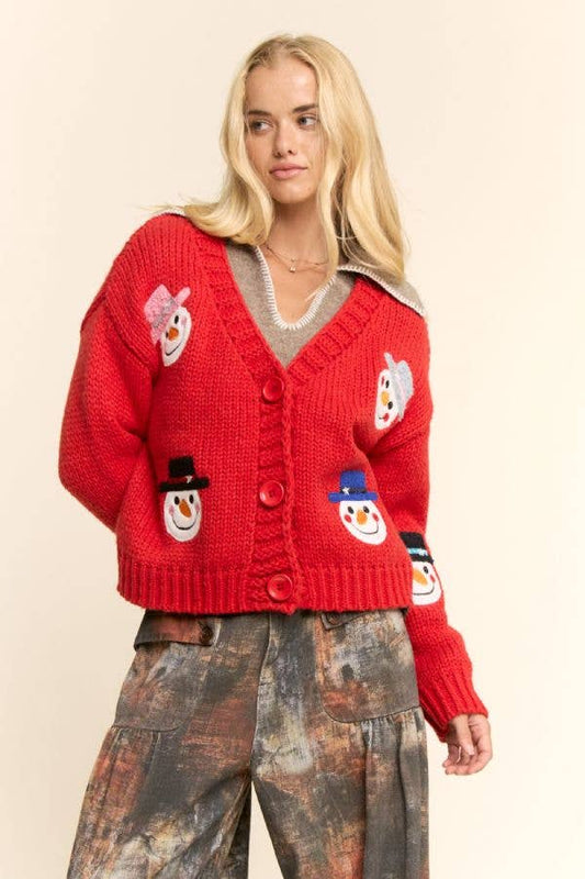 SNOWMAN HOLIDAY CARDIGAN