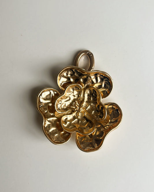 Large Hammered Flower Charm
