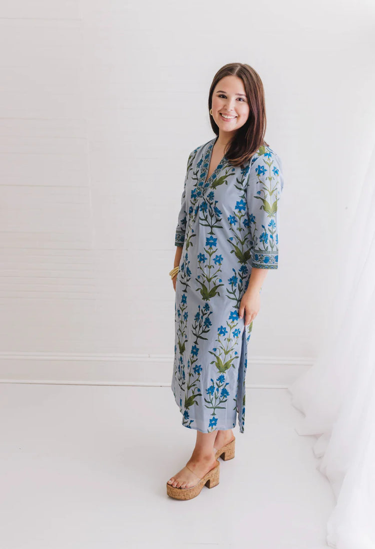 Iris Floral Caftan Dress