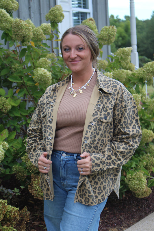 Leopard Print Button Down Shacket