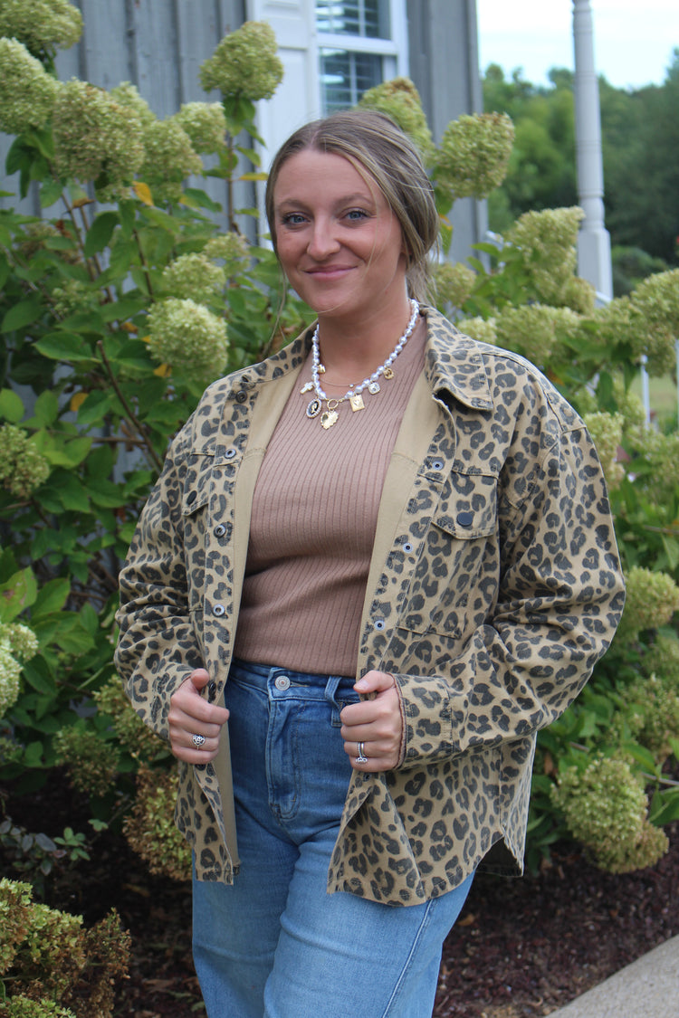 Leopard Print Button Down Shacket