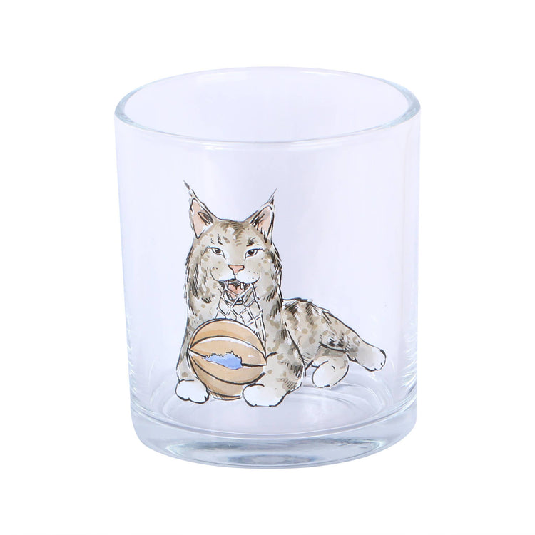 Wildcat with Basketball Kentucky Rocks Glass