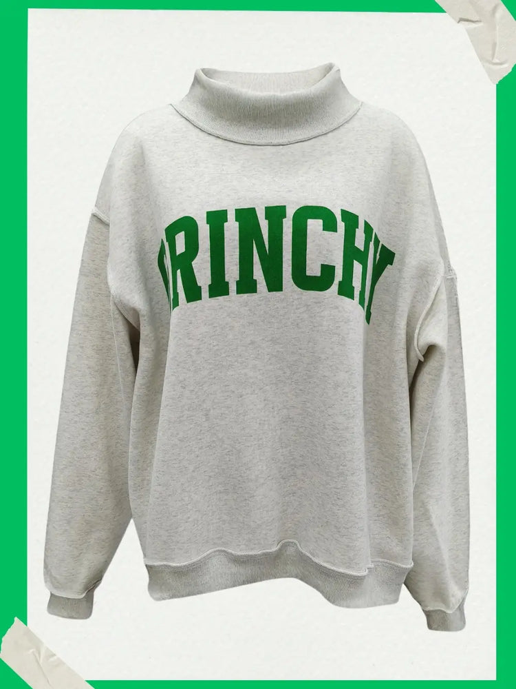 GRINCHY/MERRY Reversible Mock Neck Crewneck