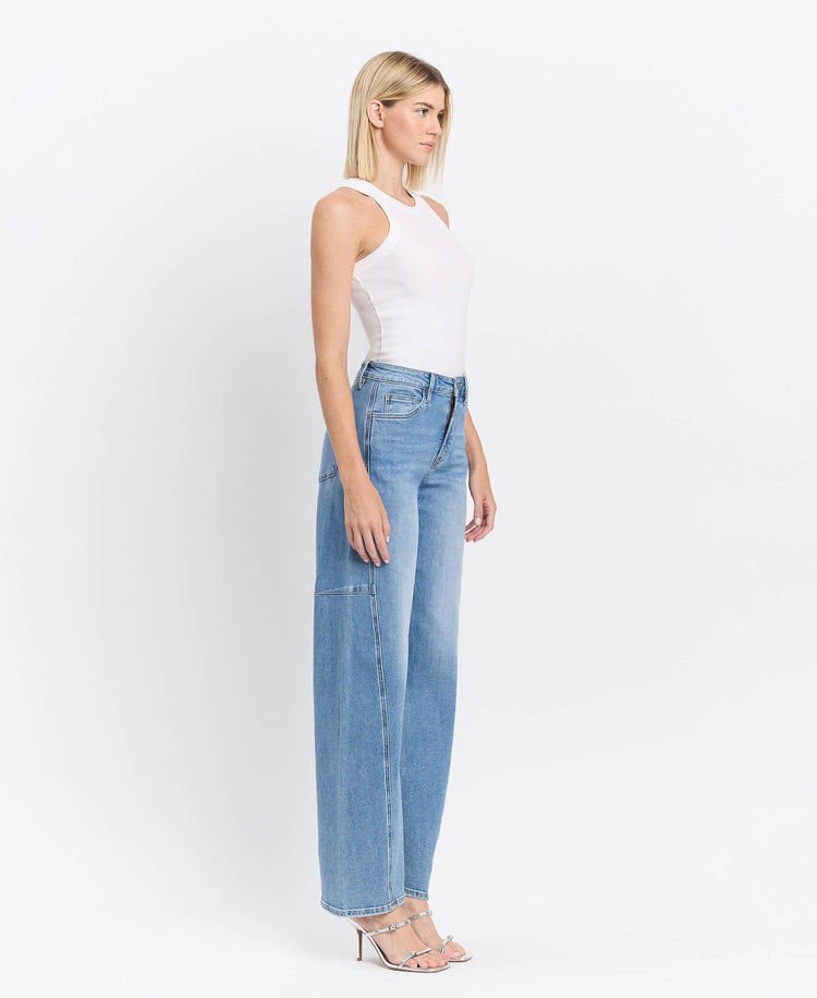 SUPER HIGH RISE WIDE BARREL JEANS