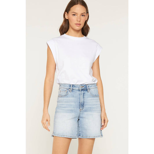 SUPER HIGH BERMUDA: LIGHT GREYISH BLUE