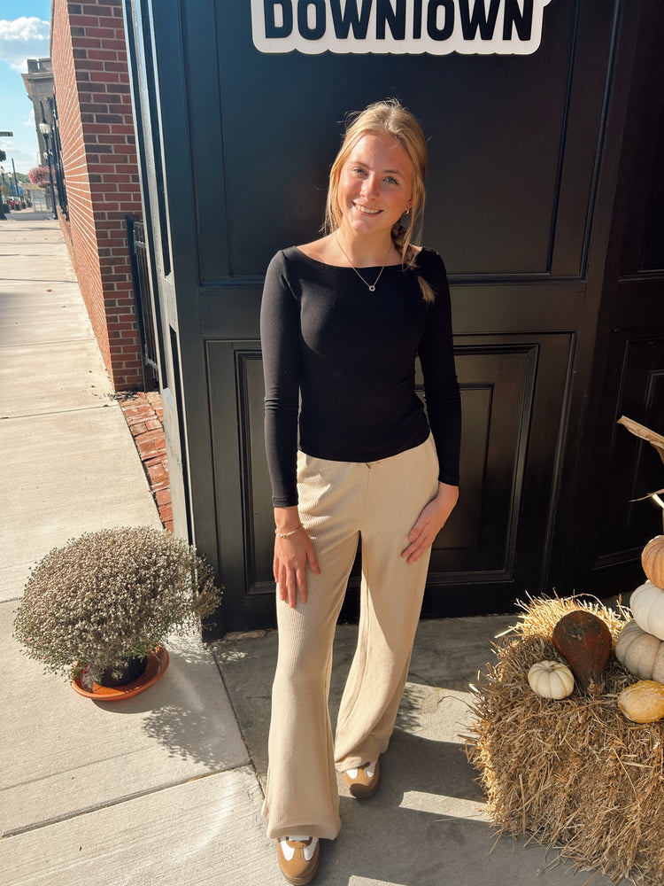 Textured Sweater Pants