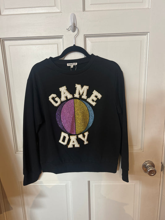 Rhinestone Color Basketball Sweatertop