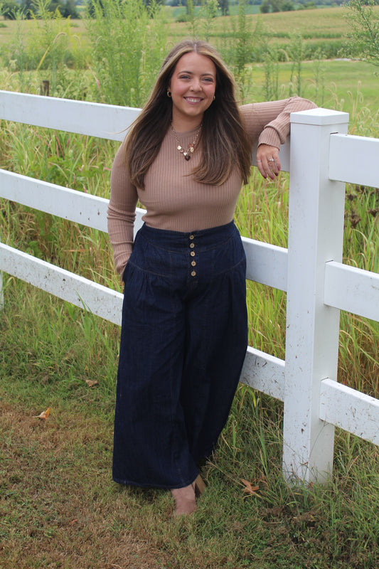 Susan Ribbed LS Tee