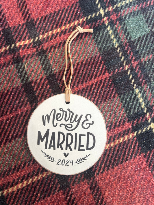 Merry & Married 2024  Christmas Ornament