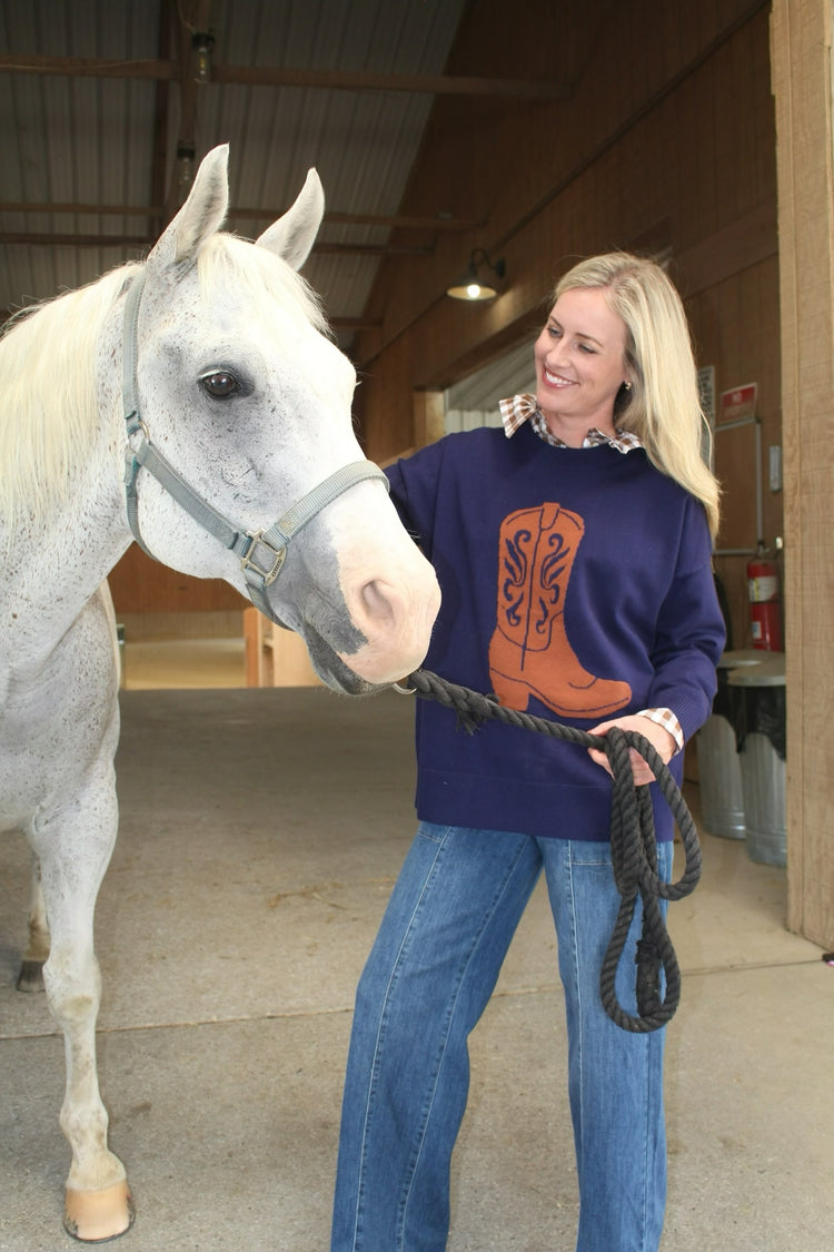 Cowboy Boot Knit Sweater