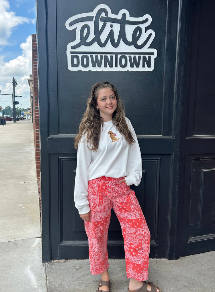 BANDANA PRINT BARREL PANTS