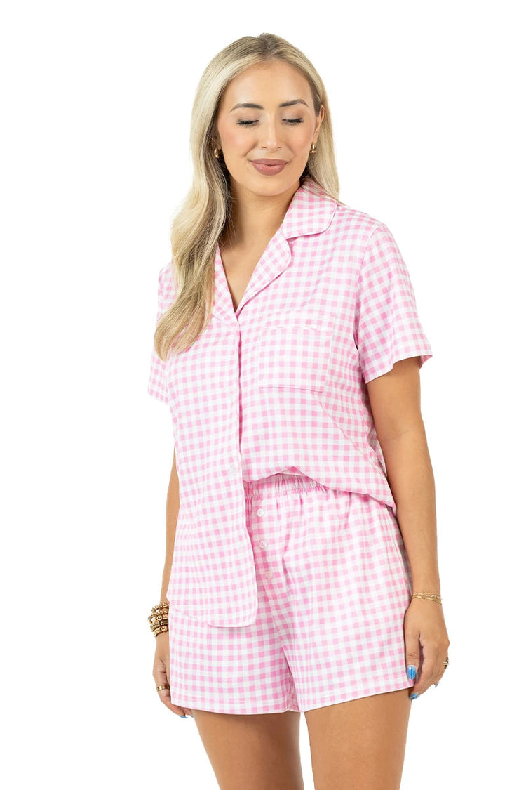 Pink Gingham PJ Set