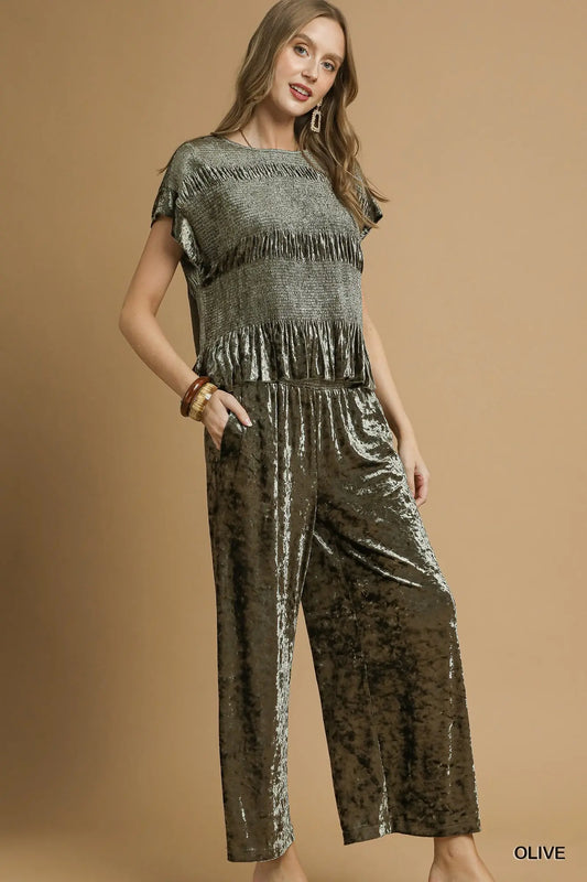 Velvet Ruffle Hem Set