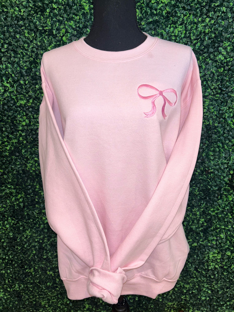 Light Pink Bow Crewneck