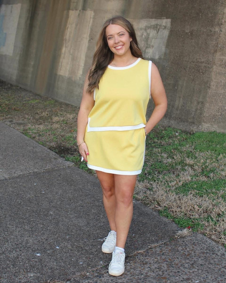 Sleeveless Top Mini Skirt set