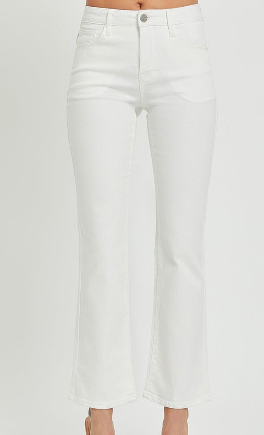 Cora Mid-Rise bootcut - White