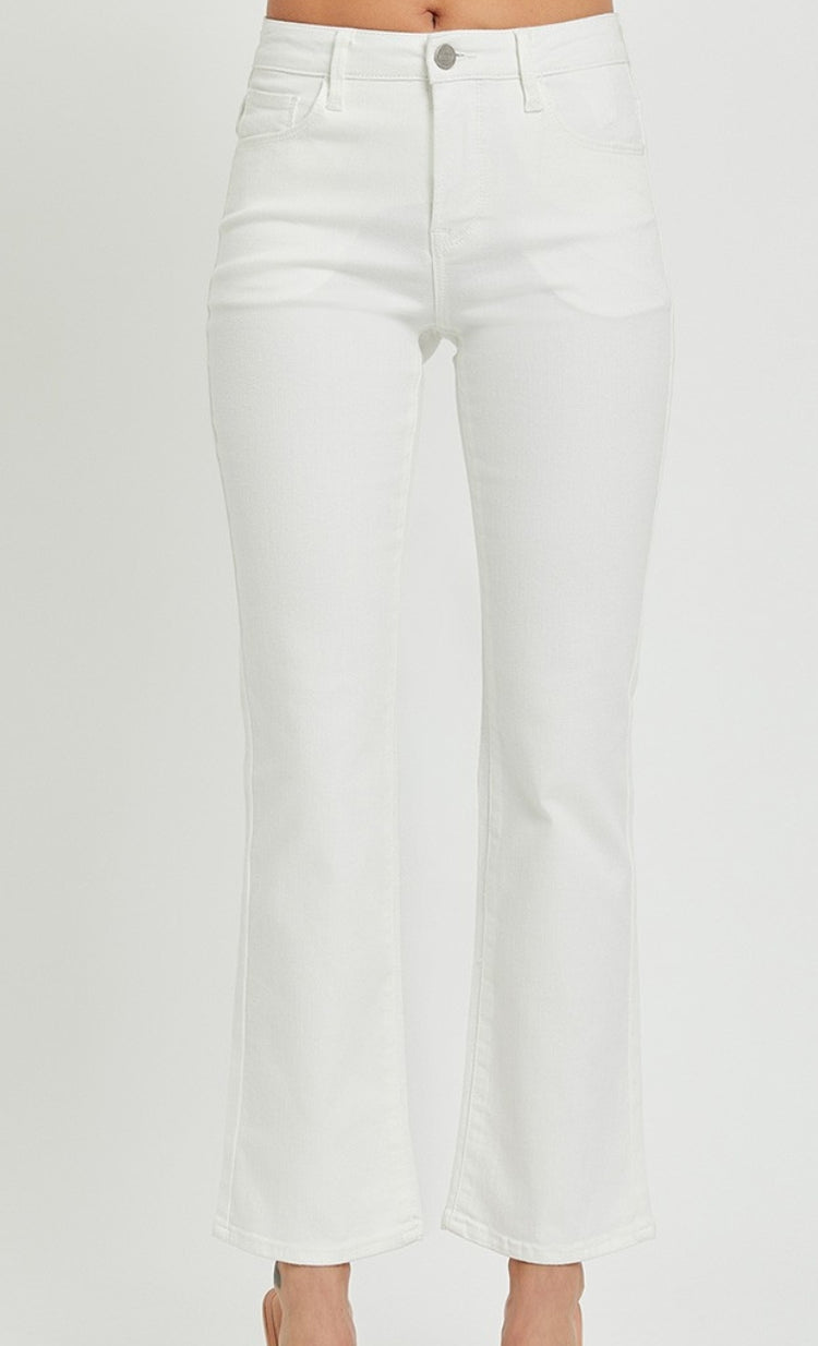 Cora Mid-Rise bootcut - White