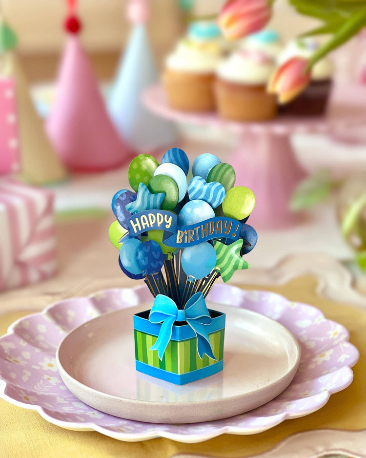 Mini Blue Birthday Balloons