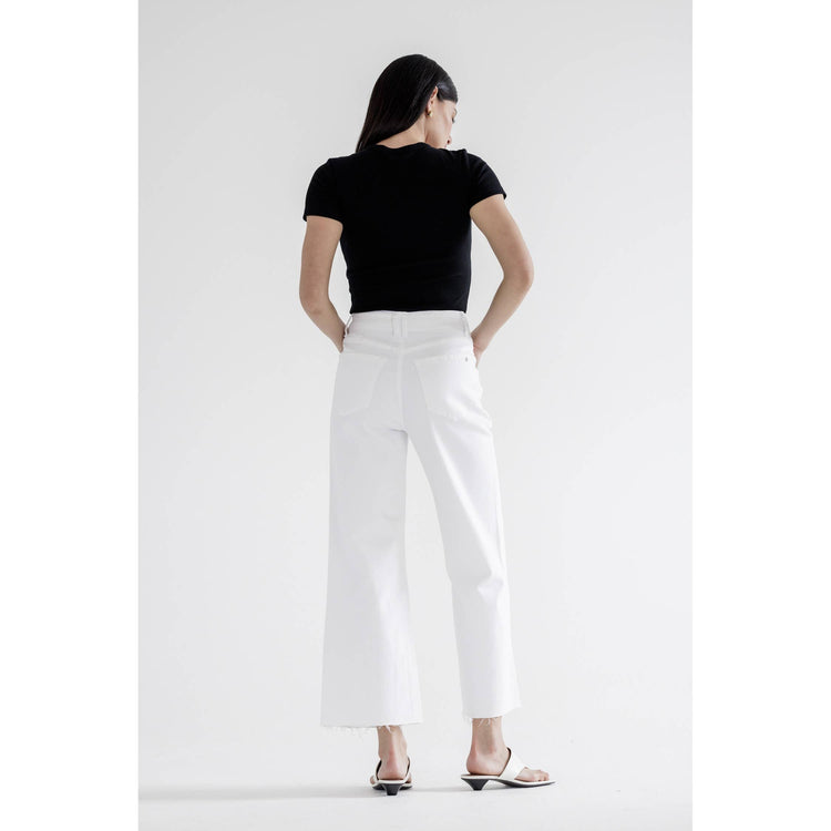 Super High Rise Wide Leg White Jeans