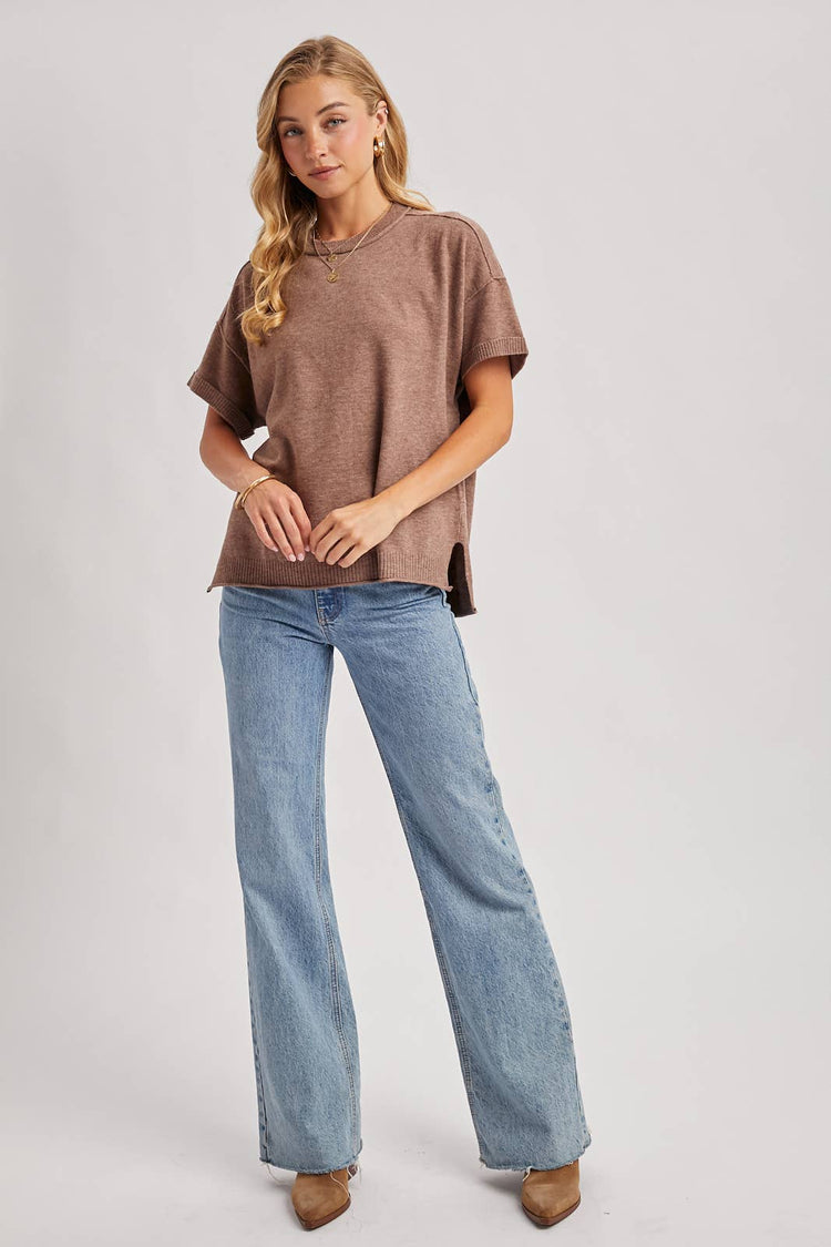 CREW NECK KNIT TEE