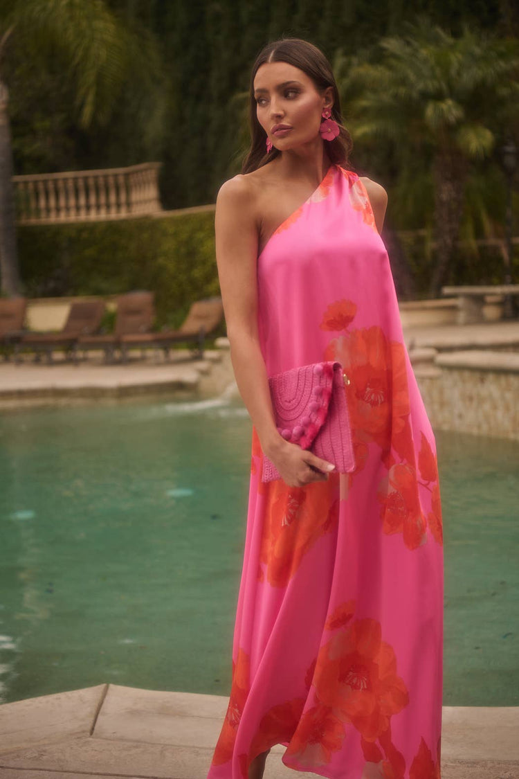 Glena Floral Pleated Maxi Dress