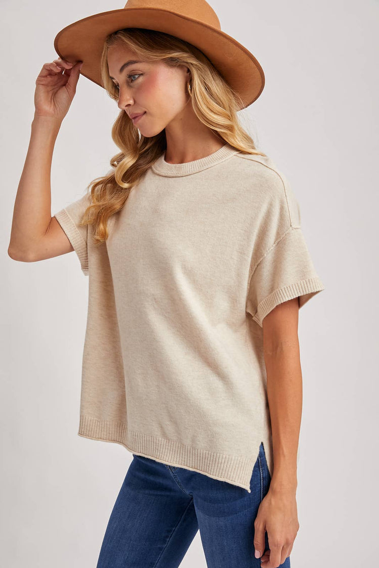 CREW NECK KNIT TEE