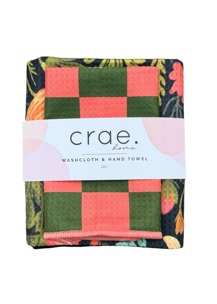 Colleen/Melon: Double Sided-Hand Towel Washcloth Set