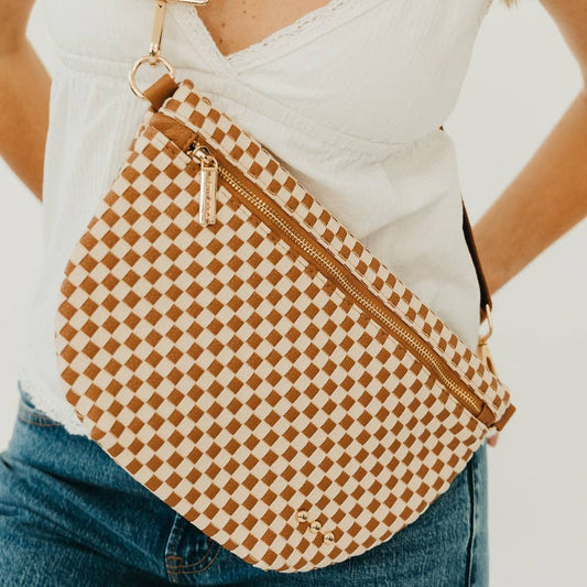Westlyn Woven Bum Bag - Checkered Brown