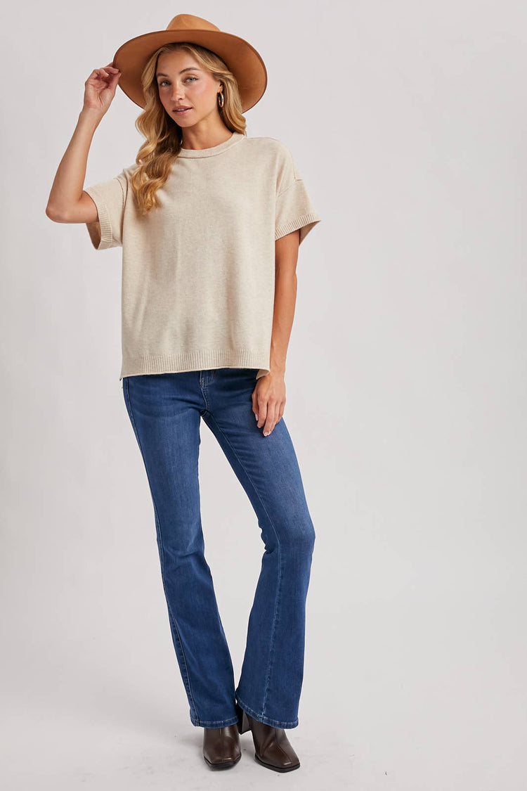 CREW NECK KNIT TEE