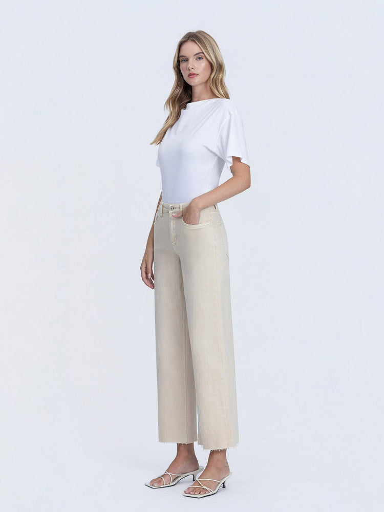OLIVIA HIGH RISE CROP WIDE LEG JEANS